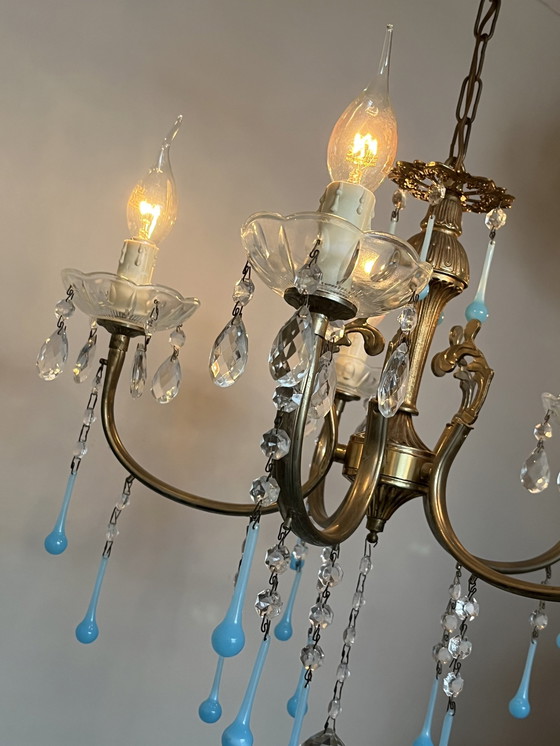 Image 1 of Lustre Vintage 5 Bras Opalin Eject Blue Teardrop Pearls