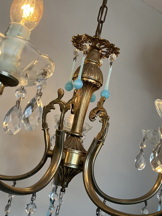 Image 1 of Lustre Vintage 5 Bras Opalin Eject Blue Teardrop Pearls