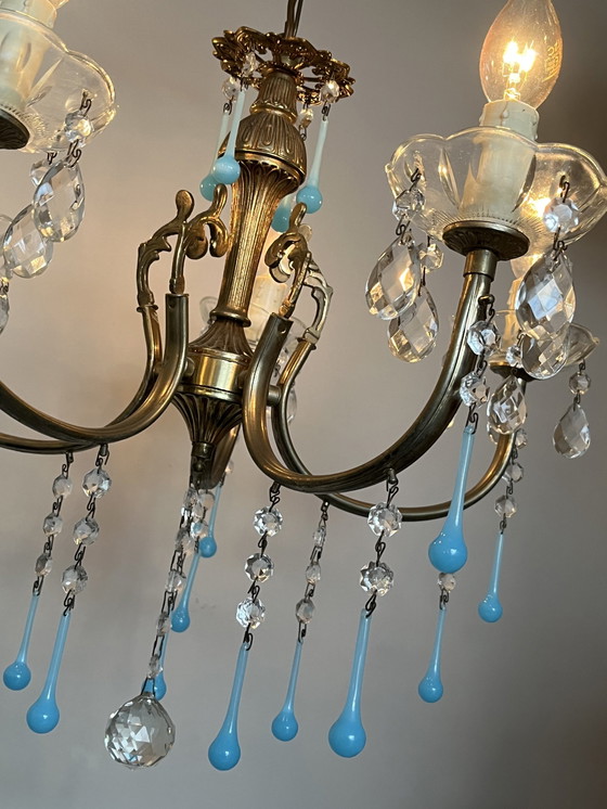 Image 1 of Lustre Vintage 5 Bras Opalin Eject Blue Teardrop Pearls