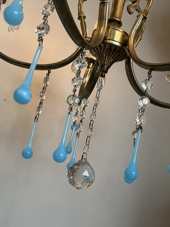 Image 1 of Lustre Vintage 5 Bras Opalin Eject Blue Teardrop Pearls