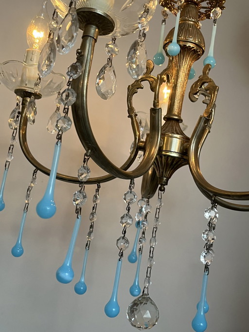 Lustre Vintage 5 Bras Opalin Eject Blue Teardrop Pearls