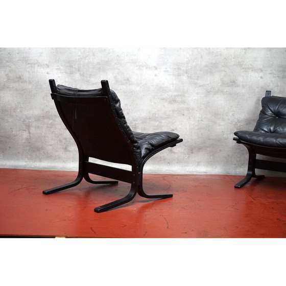 Image 1 of Fauteuils Vintage Siesta en cuir aniline par Ingmar Relling pour Westnofa, Norvège 1970