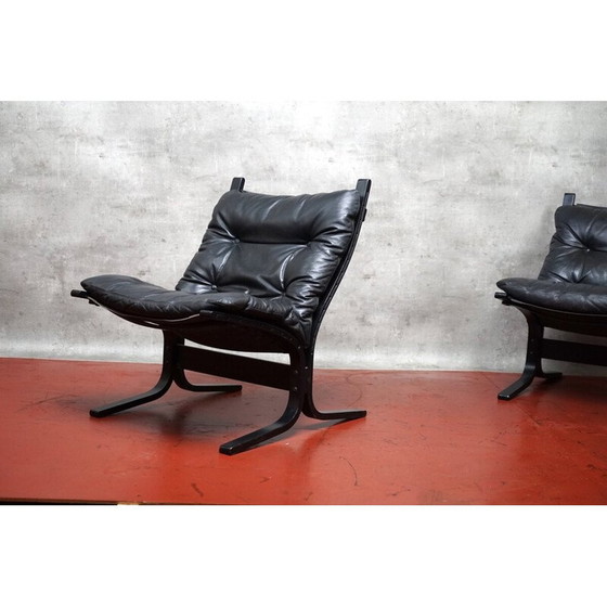 Image 1 of Fauteuils Vintage Siesta en cuir aniline par Ingmar Relling pour Westnofa, Norvège 1970