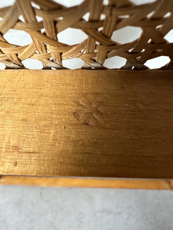 Image 1 of 4X chaises pliantes vintage en érable et rotin