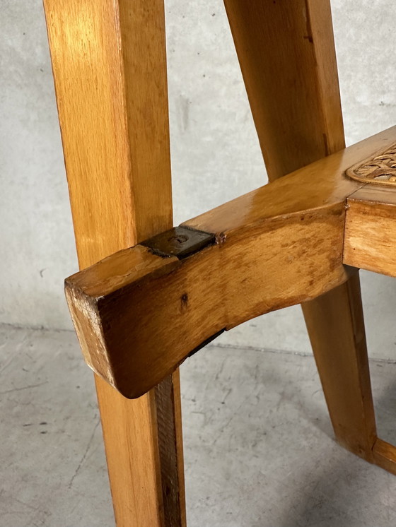 Image 1 of 4X chaises pliantes vintage en érable et rotin