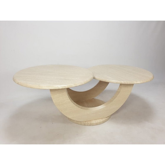 Image 1 of Table basse vintage en travertin, Italie 1980