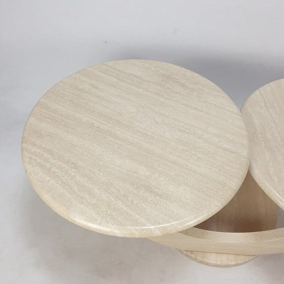 Image 1 of Table basse vintage en travertin, Italie 1980