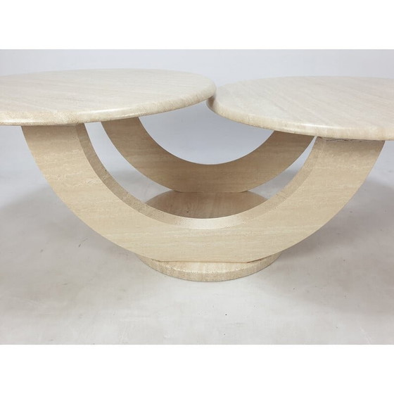 Image 1 of Table basse vintage en travertin, Italie 1980