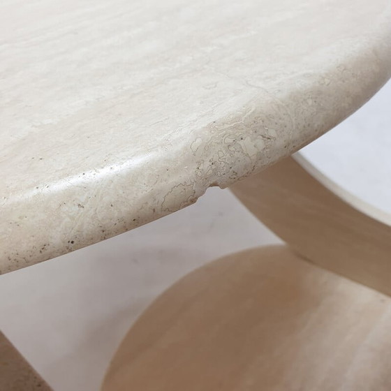Image 1 of Table basse vintage en travertin, Italie 1980