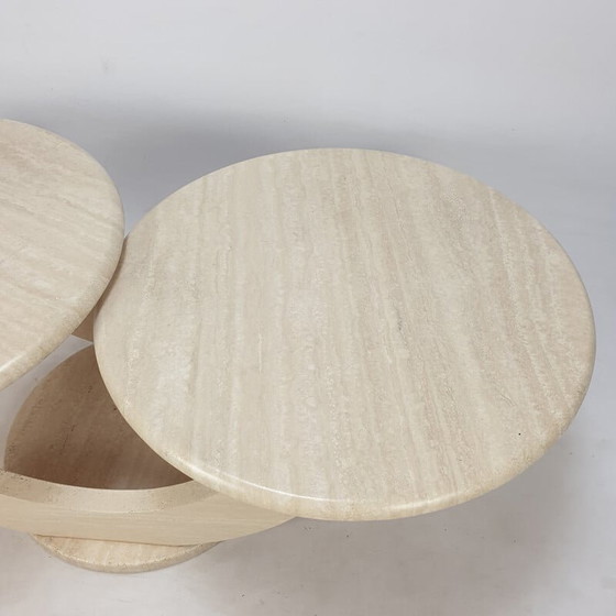 Image 1 of Table basse vintage en travertin, Italie 1980