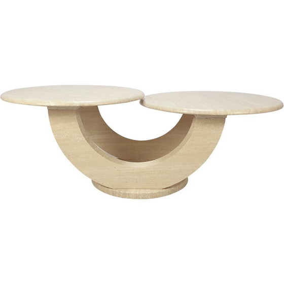 Image 1 of Table basse vintage en travertin, Italie 1980