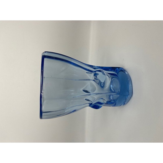 Image 1 of Vase vintage en verre bleu, 1950