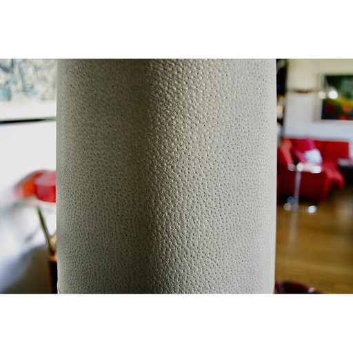 Lampe vintage en bronze patiné et cuir, Danemark 1930