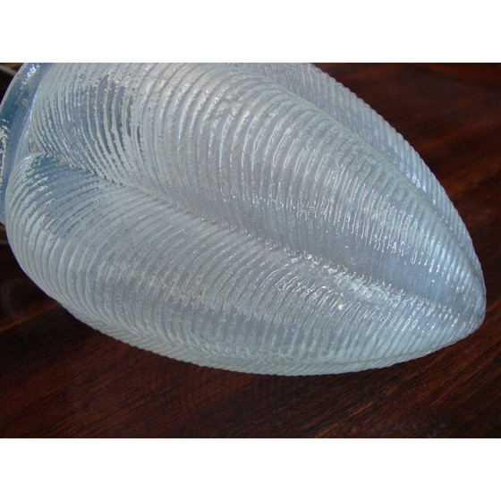 Image 1 of Lampe suspendue vintage en laiton et verre, 1920