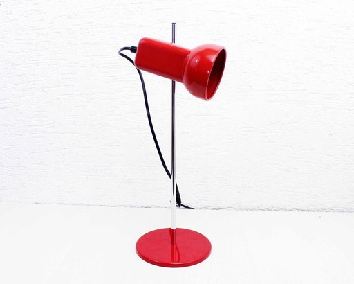 Lampe de bureau en métal rouge des années 70