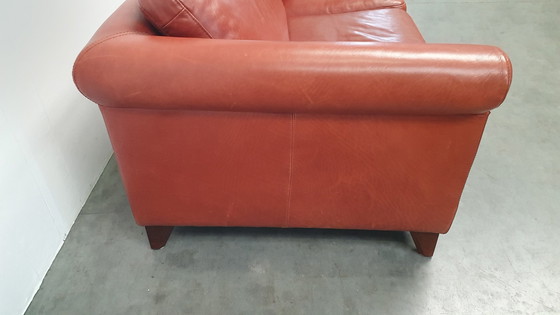 Image 1 of Banc design Machalke en cuir cognac