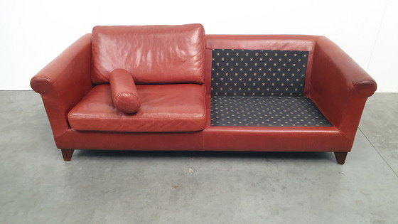 Image 1 of Banc design Machalke en cuir cognac