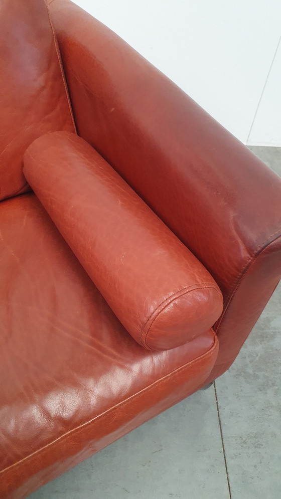 Image 1 of Banc design Machalke en cuir cognac