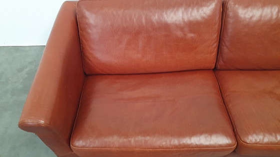 Image 1 of Banc design Machalke en cuir cognac