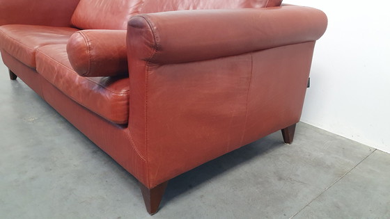 Image 1 of Banc design Machalke en cuir cognac