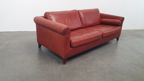 Image 1 of Banc design Machalke en cuir cognac