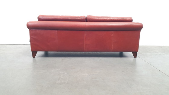 Image 1 of Banc design Machalke en cuir cognac