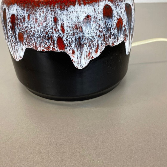 Image 1 of Lampe de table vintage en poterie de lave grasse colorée par Jasba Ceramics, Allemagne 1970