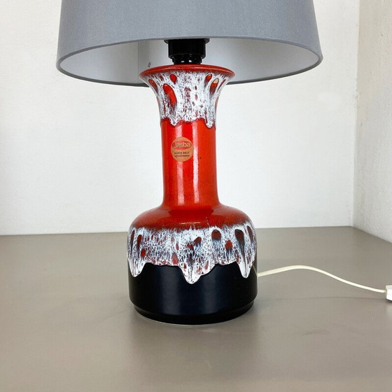 Image 1 of Lampe de table vintage en poterie de lave grasse colorée par Jasba Ceramics, Allemagne 1970