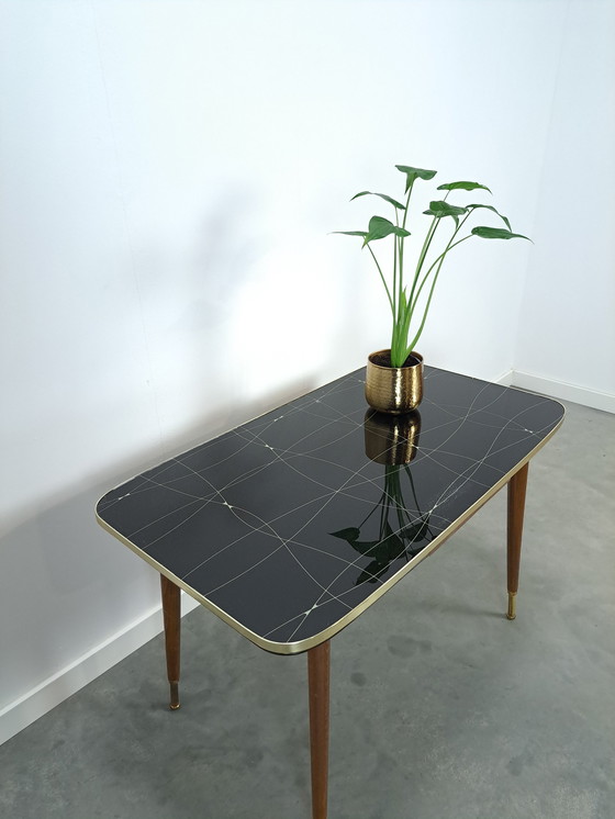 Image 1 of Table extensible et réglable en hauteur avec plateau en verre