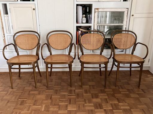 4x Thonet 215Rf Chairs Webbing Bentwood