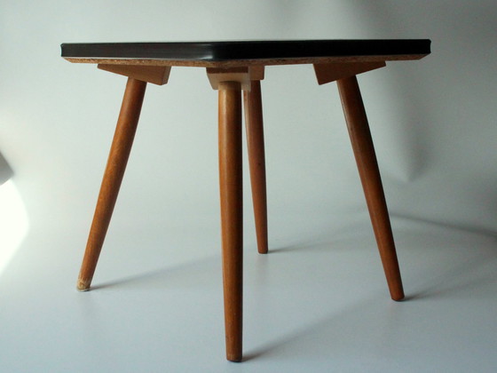 Image 1 of Tabouret à fleurs Rockabilly en bois, vintage des années 1950