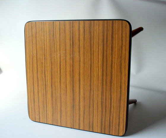 Image 1 of Tabouret à fleurs Rockabilly en bois, vintage des années 1950