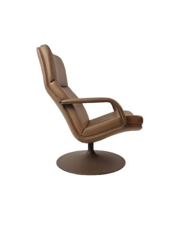 Image 1 of Artifort Swivel Chair F182 Brown Leather | Swivel Chair Leather