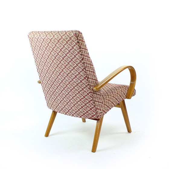 Image 1 of Fauteuil vintage avec accoudoirs en bois lisse par Ton, Tchèque 1960