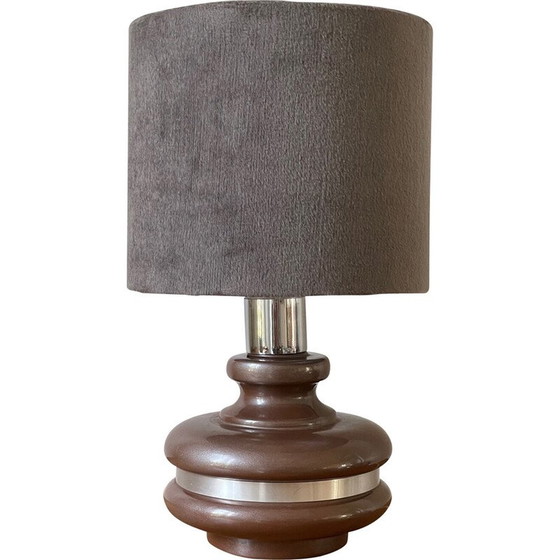 Image 1 of Lampe vintage en céramique émaillée entourée d'aluminium, 1970