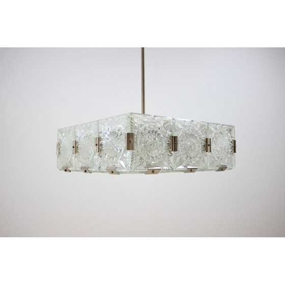 Image 1 of Suspension en verre vintage par Kamenicky Šenov, Tchécoslovaquie