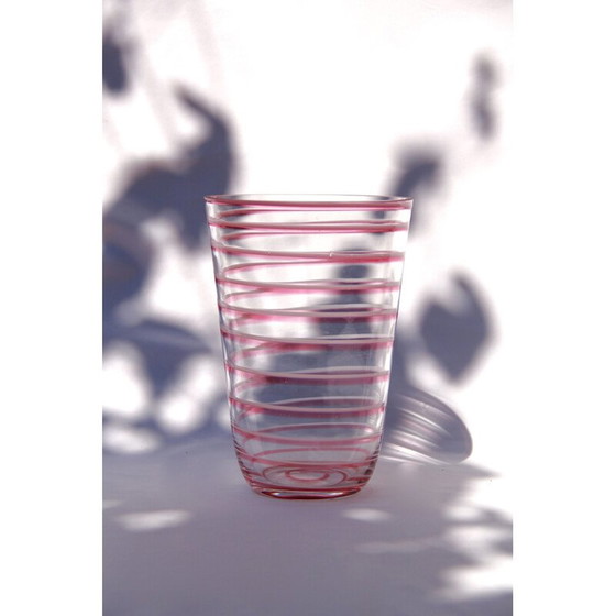Image 1 of Vase vintage ChupaChups rose de Murano Italie 1970