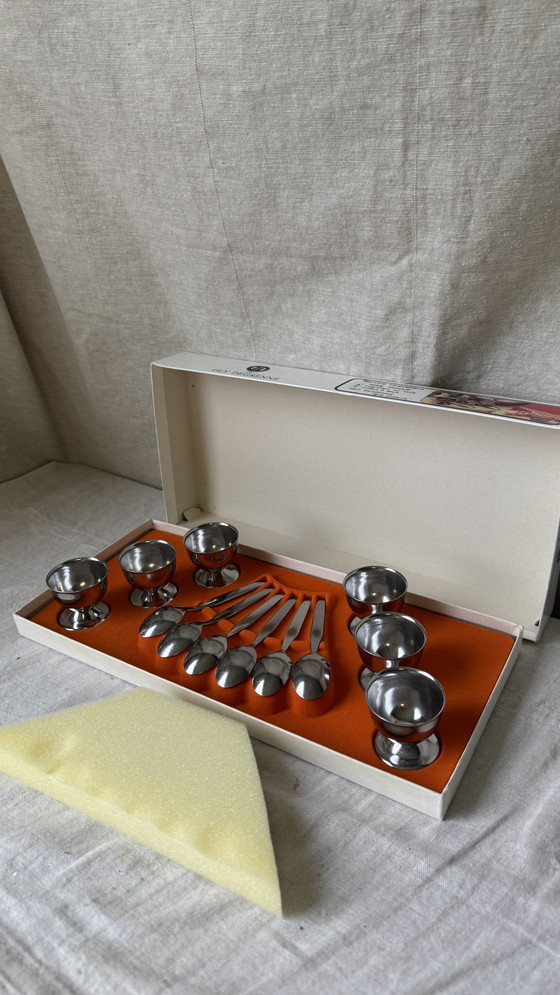 Image 1 of Guy Degrenne Set de 6 coquetiers en acier inoxydable