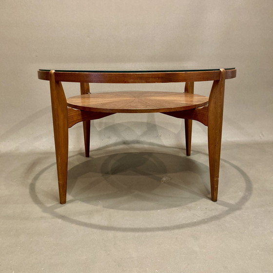 Image 1 of Table Basse Verre Et Teck Design Scandinave 1950.