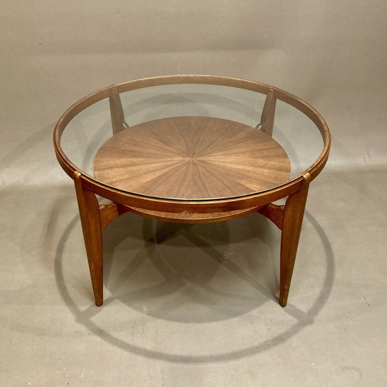 Image 1 of Table Basse Verre Et Teck Design Scandinave 1950.