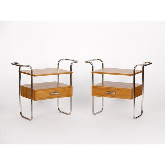 Image 1 of Table d'appoint vintage contemporaine en acier tubulaire