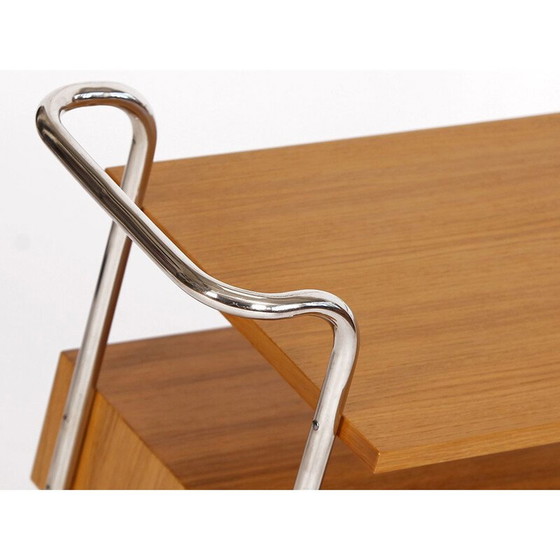 Image 1 of Table d'appoint vintage contemporaine en acier tubulaire