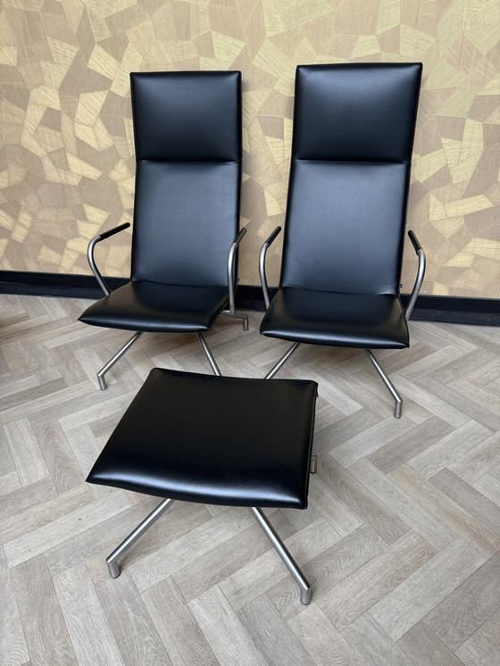 Image 1 of 2X Arco Lay Down Armchair With Hocker