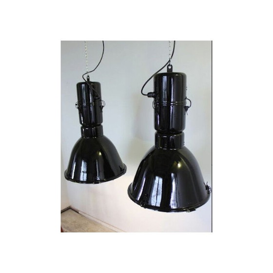 Image 1 of Paire de lustres industriels vintage Pologne