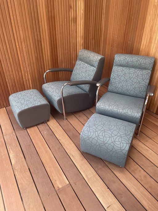 2X Leolux Chair avec 2X Hocker