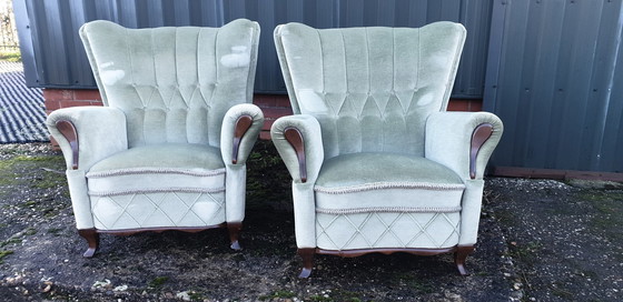 Image 1 of Ensemble canapé rétro vintage classique