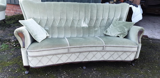 Image 1 of Ensemble canapé rétro vintage classique