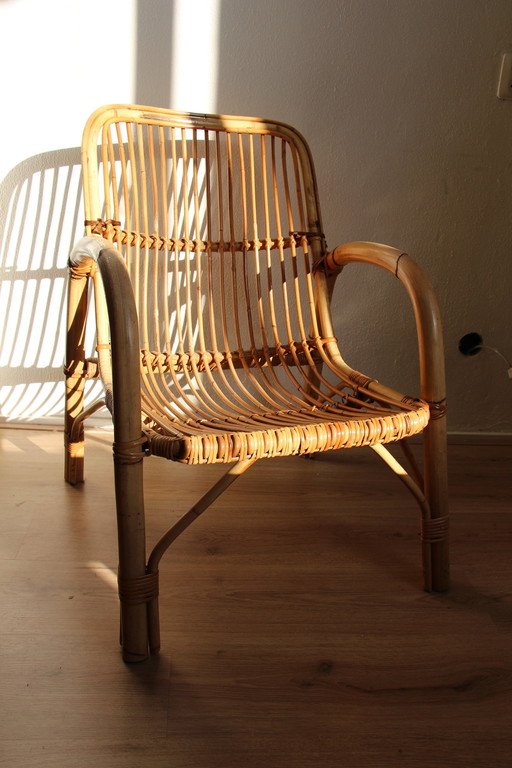Chaise longue vintage en bambou : Intérieur et extérieur