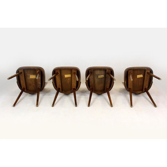 Image 1 of Ensemble de 4 chaises en bois vintage par Oswald Haerdtl pour Ton, Tchécoslovaquie 1950