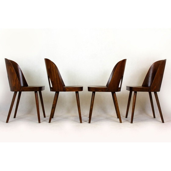 Image 1 of Ensemble de 4 chaises en bois vintage par Oswald Haerdtl pour Ton, Tchécoslovaquie 1950